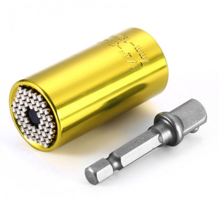 7-19mm Universal Wrench Socket Repair Ratchet Tools Golden