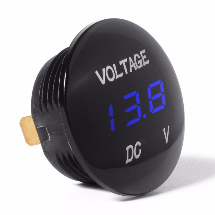 DC 12V-24V Universal Digital LED Display Voltmeter Voltage Meter for Car Motorcycle Auto Truck - Blue